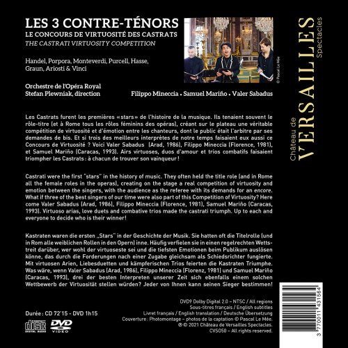 Samuel Mariño, Filippo Mineccia, Valer Sabadus, Orchestre de l'Opéra Royal, Stefan Plewniak - Les 3 Contre-Tenors: Le Concours de Virtuosite Des Castrats (2021) [Hi-Res]