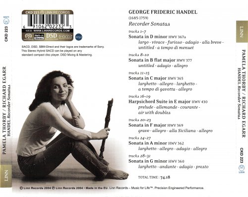 Pamela Thorby, Richard Egarr - Handel: Recorder Sonatas (2004) CD-Rip