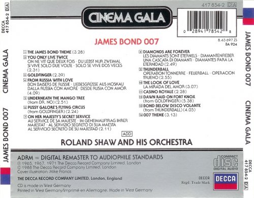 Roland Shaw And His Orchestra - James Bond 007 (1988)