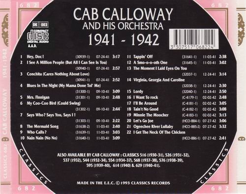 Cab Calloway And His Orchestra - The Chronological Classics: 1941-1942 (1993)