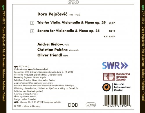 Andrej Bielow, Christian Poltera, Oliver Triendl - Dora Pejačević: Piano Trio & Cello Sonata (2011)