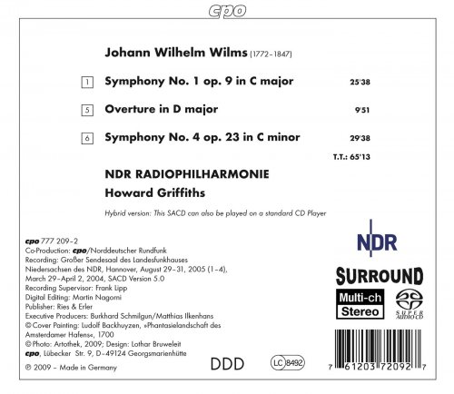 NDR Radiophilharmonie, Howard Griffiths - Wilms: Symphonies Nos. 1 & 4 - Overture in D (2009)