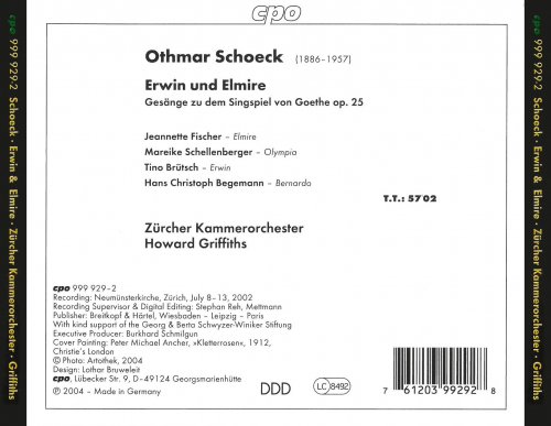 Zürcher Kammerorchester, Howard Griffiths - Schoeck: Erwin und Elmire, Op. 25 (2005)