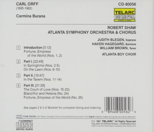 Robert Shaw, Atlanta Symphony Orchestra  - Carl Orff: Carmina Burana (2013)