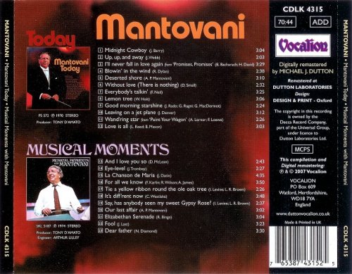 Mantovani - Mantovani Today / Musical Moments With Mantovani (1970, 1974) [2007]