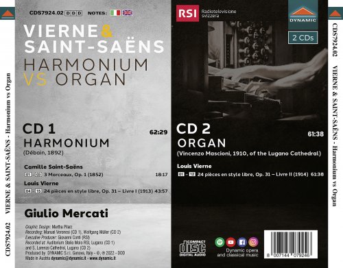 Giulio Mercati - Vierne & Saint-Saëns: Harmonium vs. Organ (2022) [Hi-Res]