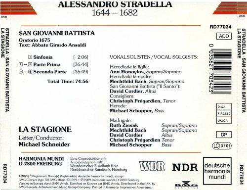 La Stagione, Michael Schneider - Stradella: San Giovanni Battista (1989)