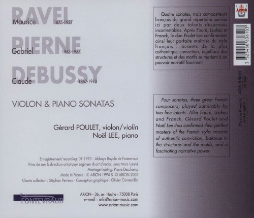 Gérard Poulet, Noël Lee - Ravel, Pierne, Debussy: Sonates pour piano & violon (2003)