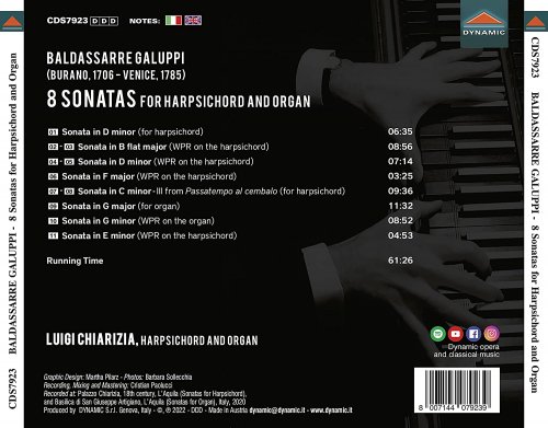 Luigi Chiarizia - Galuppi: 8 Sonatas for Harpsichord & Organ (2022) [Hi-Res]