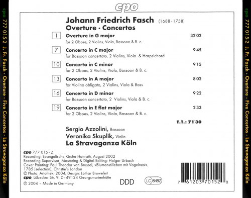 La Stravaganza Koln, Sergio Azzolini - Fasch: Concertos (2004)