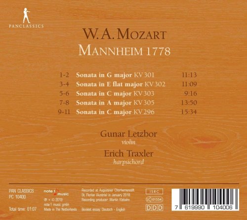 Gunar Letzbor, Erich Traxler - Mozart: Mannheim 1778 (2019)