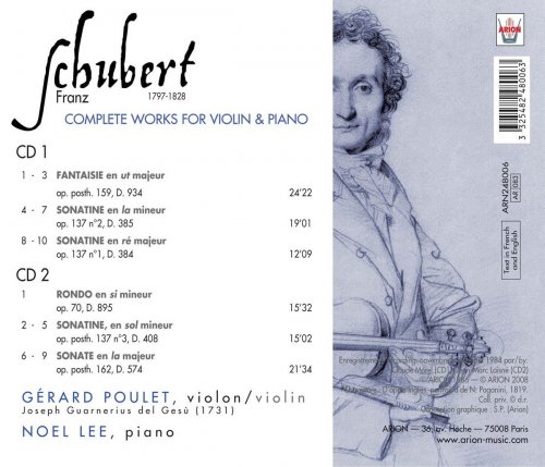 Gérard Poulet, Noël Lee - Franz Schubert: Intégrale de l'œuvre pour violon et piano (1986)