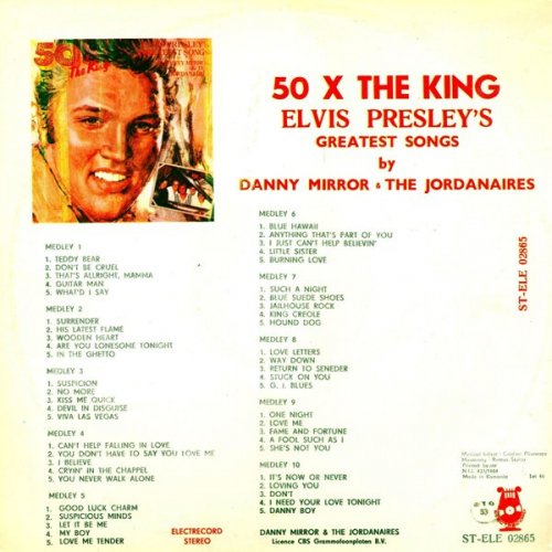 Danny Mirror & The Jordanaires - 50x The King - Elvis Presley's Greatest Songs (1984) LP