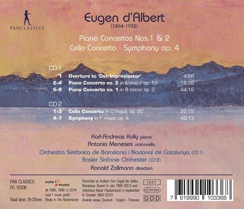 Ronald Zollmann, Antonio Meneses, Karl-Andreas Kolly - Eugen d'Albert: Works for Cello, Piano & Orchestra (2015)