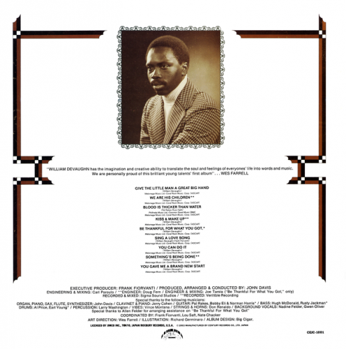 William DeVaughn - Be Thankful for What You Got (1993) LP