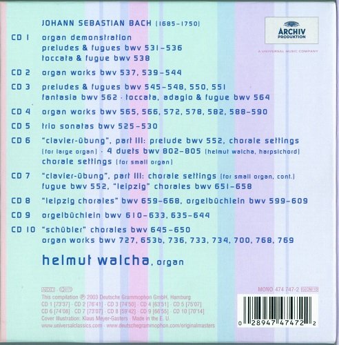 Helmut Walcha - Bach: Organ Works 1947-1952 Recordings (2003) [10CD Box Set]