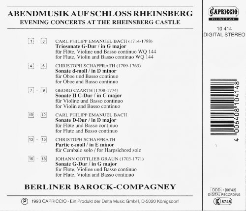 Berliner Barock-Compagney - Evening Concerts at the Rheinsberg Castle (2009)