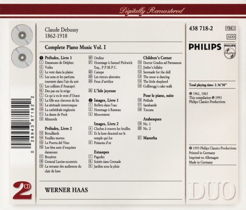 Werner Haas - Debussy: Complete Piano Music, Vol. 1 (1993) CD-Rip