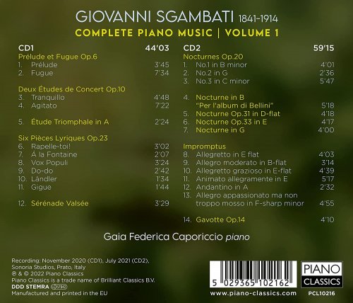 Gaia Federica Caporiccio - Sgambati: Complete Piano Music, Vol. 1-2 (2022-2023)