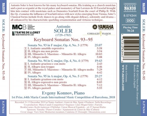 Evgeny Konnov - Soler: Keyboard Sonatas Nos. 93-95 (2022) [Hi-Res]