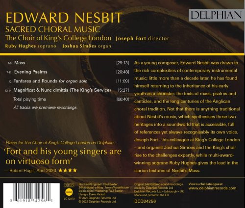 The Choir of King's College, London, Ruby Hughes, Joshua Simões - Edward Nesbit: Sacred Choral Music (2022) [Hi-Res]