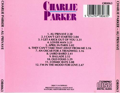 Charlie Parker - Au Privave (1990)