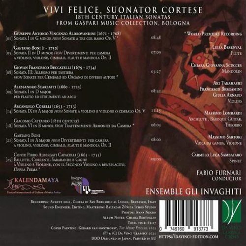 Fabio Furnari, Ensemble Gli Invaghiti - Vivi felice, suonator cortese (18th Century Italian Sonatas from Gaspari Music Collection, Bologna) (2022)