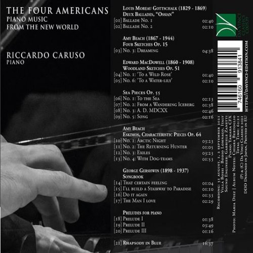 Riccardo Caruso - Gottschalk, Beach, MacDowell, Gershwin: The Four Americans (Piano Music from the New World) (2022)