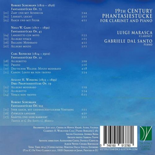 Luigi Marasca, Gabriele Dal Santo - Schumann, Gade, Reinecke, Winding: 19th Century Phantasiestücke (For Clarinet and Piano) (2022)