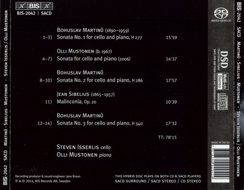 Steven Isserlis, Olli Mustonen - Martinu, Sibelius, Mustonen: Cello Sonatas (2014) CD-Rip