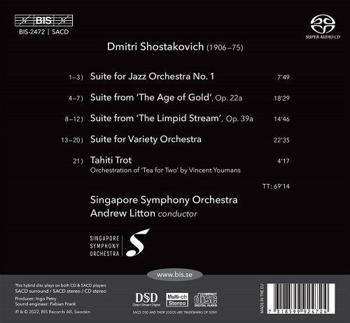 Singapore Symphony Orchestra & Andrew Litton - Shostakovich Jazz & Variety Suites (2022) [Hi-Res]