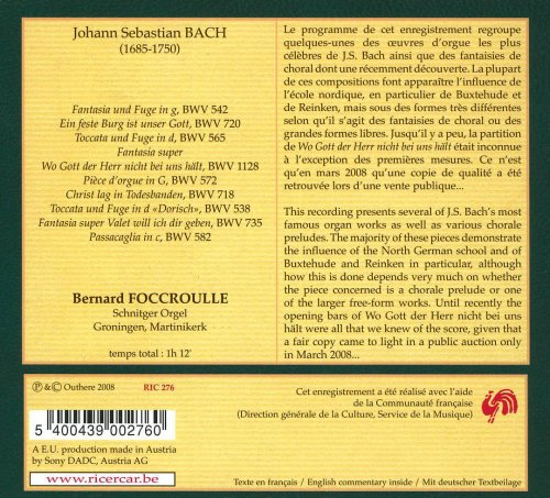 Bernard Foccroulle - J.S.Bach: Toccaten & Sonaten fur Orgel (2008)