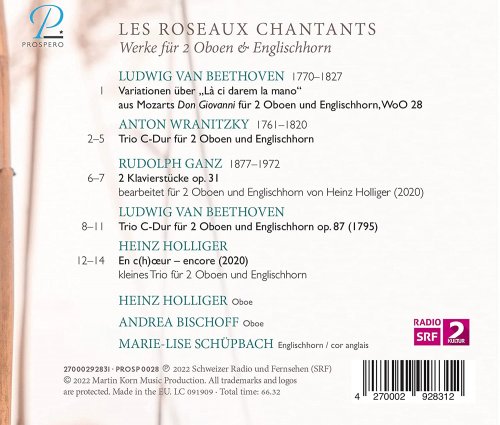 Heinz Holliger, Andrea Bischoff, Marie-Lise Schüpbach - Les Roseaux Chantants: Works for 2 Oboes & Cor Anglais (2022) [Hi-Res]