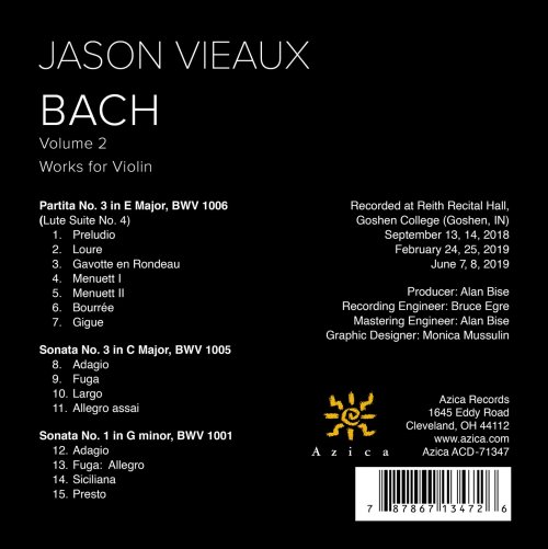Jason Vieaux - J.S. Bach: Violin Works, Vol. 2 (Arr. for Guitar) (2022) [Hi-Res]