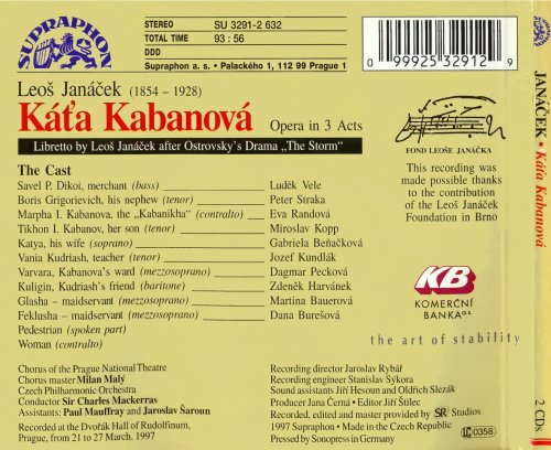 Chorus of the Prague National Theatre, Czech Philharmonic Orchestra, Charles Mackerras - Janácek: Káta Kabanová (1997)