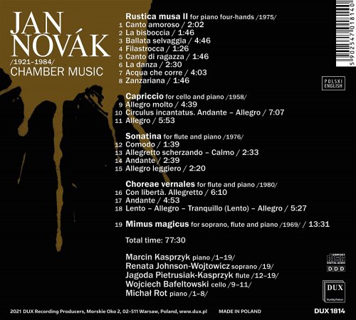 Marcin Kasprzyk, Renata Johnson-Wojtowicz, Jagoda Pietrusiak-Kasprzyk, Wojciech Bafeltowski, Michel Rot - Jan Novák: Chamber Music (2022)