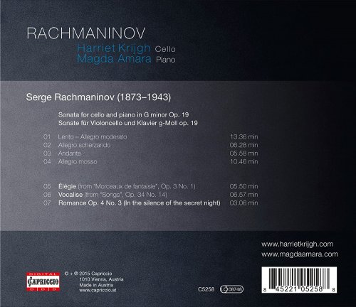 Harriet Krijgh, Magda Amara - Rachmaninoff: Works for Cello & Piano (2015)