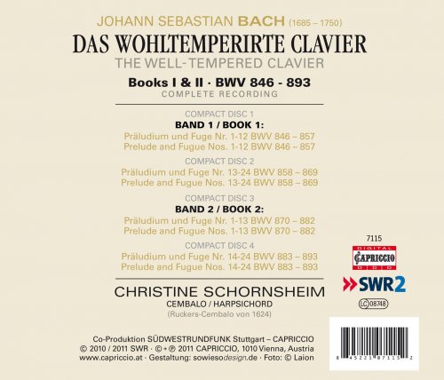 Christine Schornsheim - Bach: The Well-Tempered Clavier (I & II) (2011)