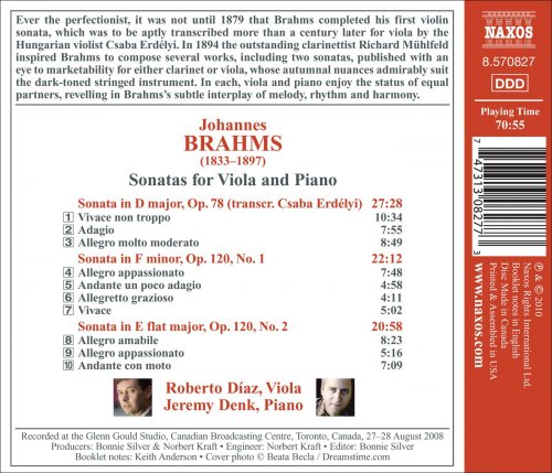 Roberto Díaz, Jeremy Denk - Brahms: Sonatas for Viola and Piano (2010)