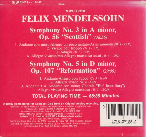 David Zinman - Mendelssohn Symphony No.3 & No.5 (1980) [1987]