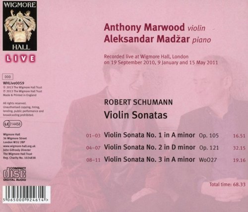 Anthony Marwood, Aleksandar Madžar - Schumann Violin Sonatas (2013)