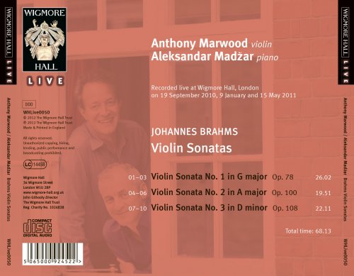 Anthony Marwood, Aleksandar Madžar - Brahms Violin Sonatas (2012)