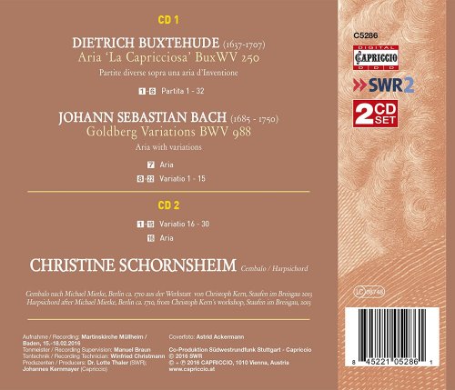 Christine Schornsheim - Bach: Goldberg Variations - Buxtehude: Aria & 32 Variations "La Capricciosa" (2016)