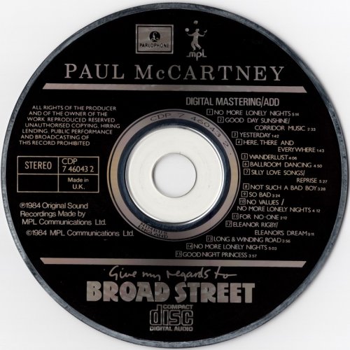 Paul McCartney - Give My Regards To Broad Street (1984) {UK Press, Nimbus}