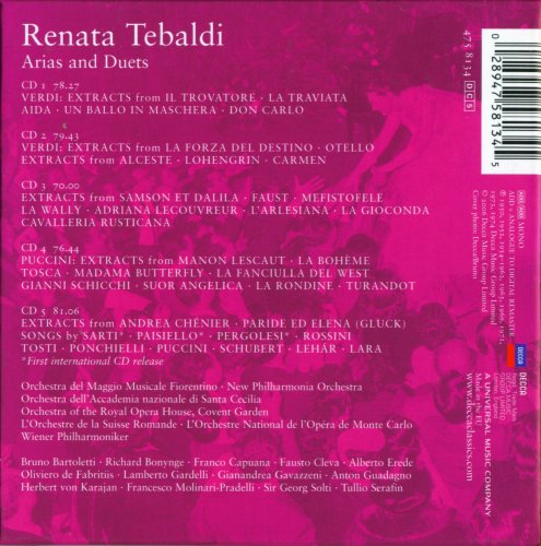 Renata Tebaldi - Arias & Duets (2006) [5CD Box Set]