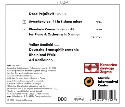 Volker Banfield, Deutsche Staatsphilharmonie Rheinland-Pfalz, Ari Rasilainen - Dora Pejačević: Symphony & Phantasie Concertante (2011)