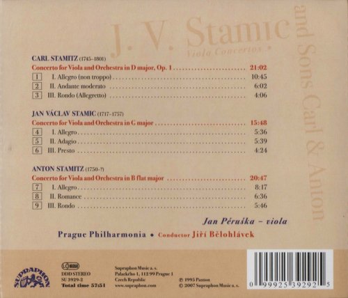 Jan Pěruška, Prague Philharmonia, Jiří Bělohlávek - J.V. Stamic & Sons: Viola Concertos (2007)