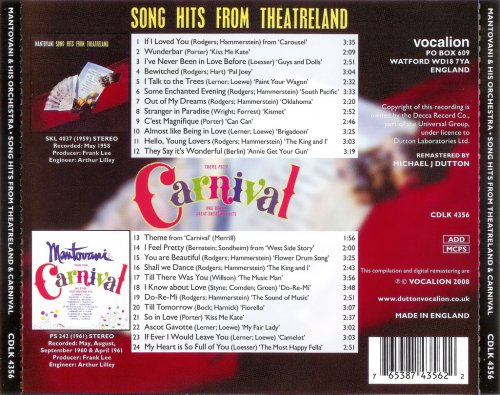 Mantovani - Song Hits From Theatreland & Carnival (2008)