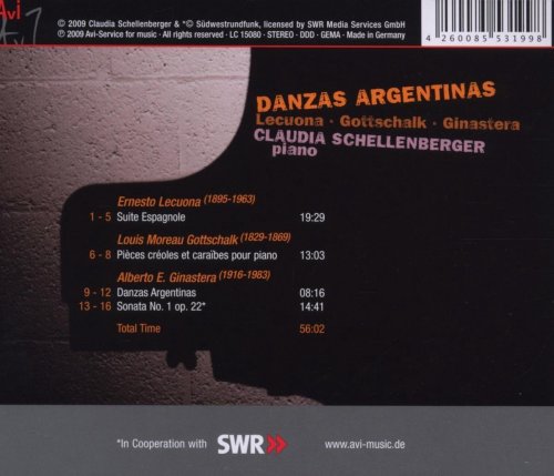 Claudia Schellenberger - Danzas Argentinas (Lecuona . Gottschalk . Ginastera) (2010)