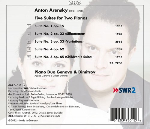 Piano Duo Genova & Dimitrov - Anton Arensky: Five Suites for Two Pianos (2012)